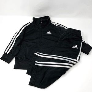 adidas Tracksuit Black 3-Stripe Infant 18M